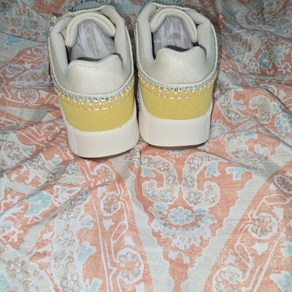 BNIB Lucky Step Platform Sneakers Women's "Yellow Multi" - Picture 5 of 7